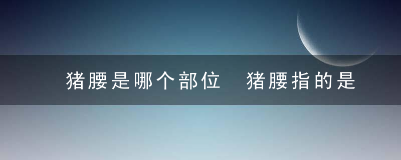 猪腰是哪个部位 猪腰指的是猪的什么部位